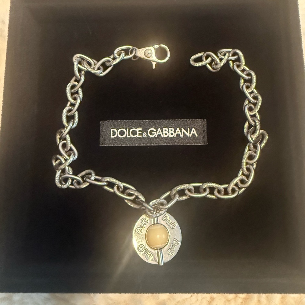 Dolce & Gabbana Silver Necklace with Gold Accent